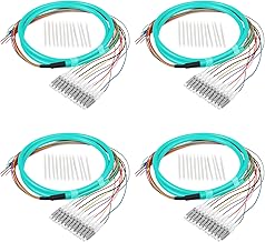 Set of four 1.2m multimode fiber optic pigtails with 12 strands