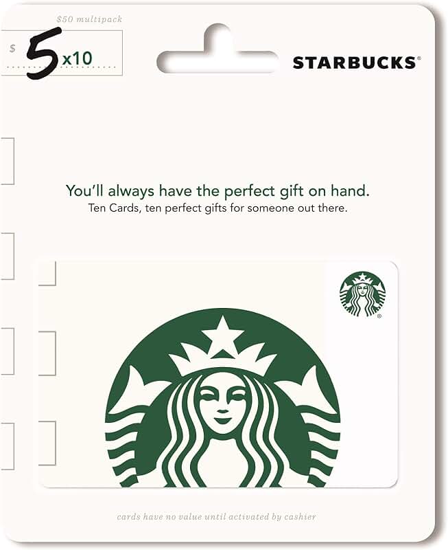10 Gift Cards for Five Dollars Each