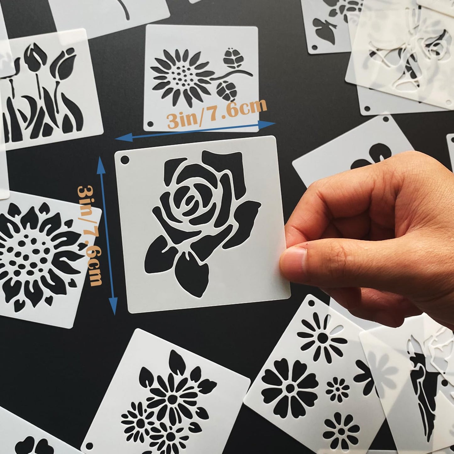 60 Pieces Reusable Wall Stencils for Painting on Wood Wall