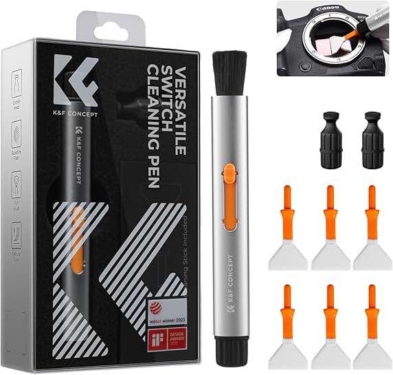 Versatile Lens Cleaning Pen with Tips and Swabs