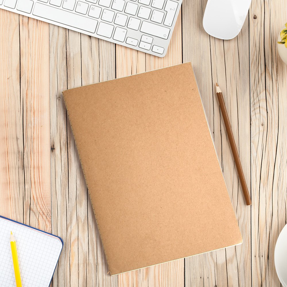 12 Kraft Cover Dot Grid Notebooks, A5, 60 Pages