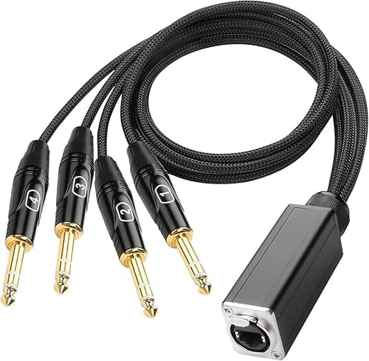 4-Channel 1/4" TRS Audio Snake Cable