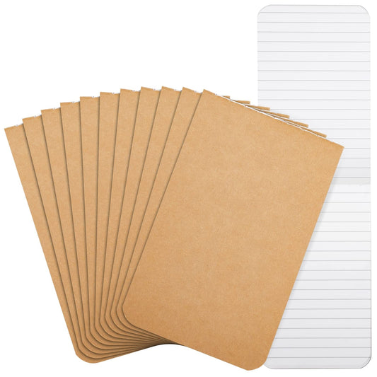 12 Brown Kraft Pocket Notebooks, 2.7 x 4.5 inches