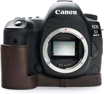 Handmade Leather Half Camera Case with Strap for 5D Mark IV
