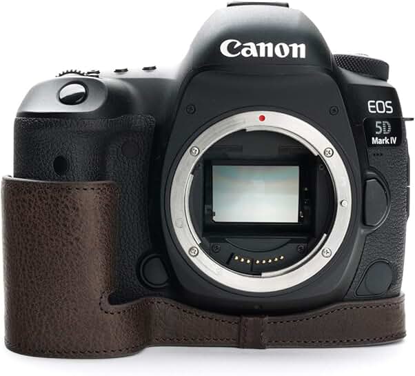 Handmade Leather Half Camera Case with Strap for 5D Mark IV