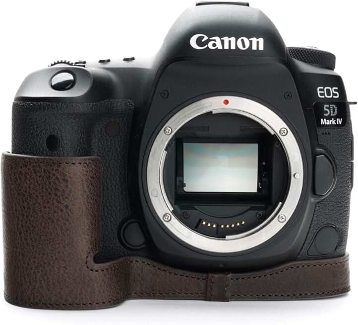 Handmade Leather Half Camera Case with Strap for 5D Mark IV