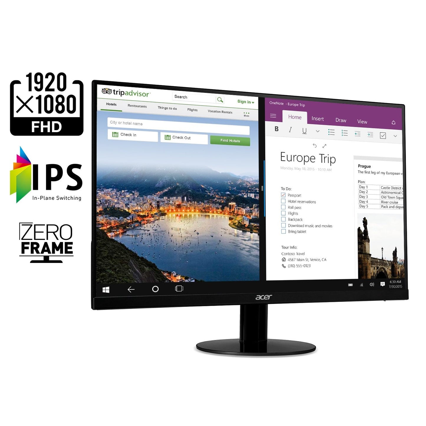 SB220Q bi 21.5 Inches Full HD (1920 x 1080) IPS Ultra-Thin Zero Frame Monitor (HDMI & VGA Port), Black
