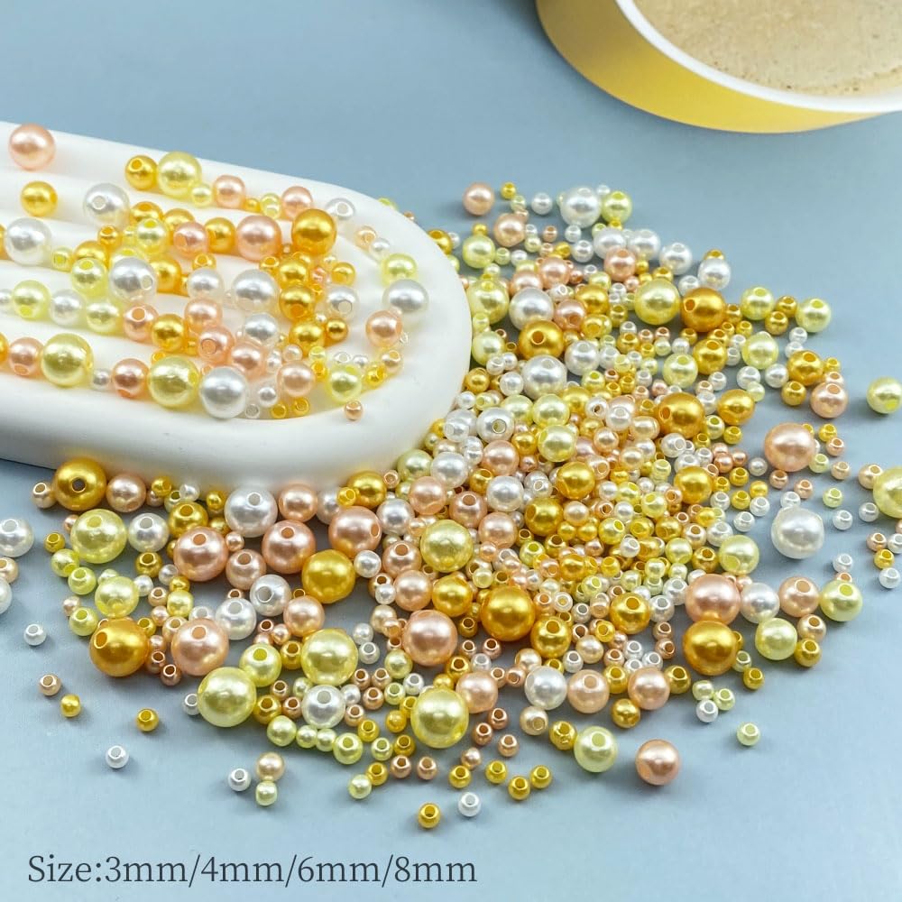 Mixed 3-8mm Pearl Beads for Jewelry and Decor