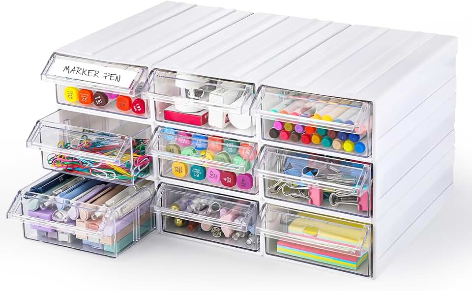 Nine-Piece Stacking Drawer Organizer with Dividers