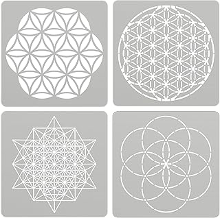 Set of 4 Reusable Sacred Geometry Metal Stencils
