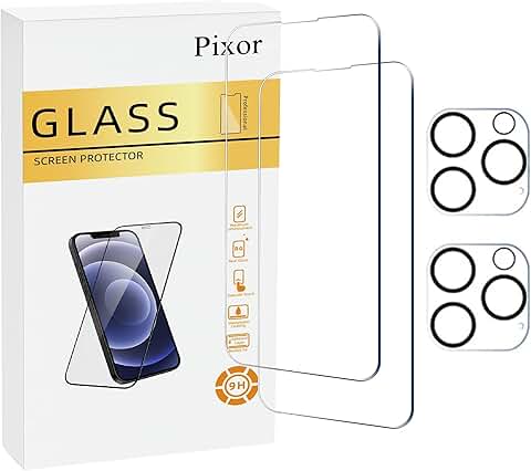 2 Pack Clear Screen and Camera Protectors for iPhone 16 Pro Max