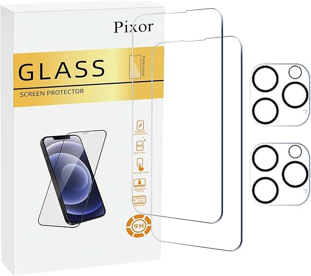 2 Pack Clear Screen and Camera Protectors for iPhone 16 Pro Max