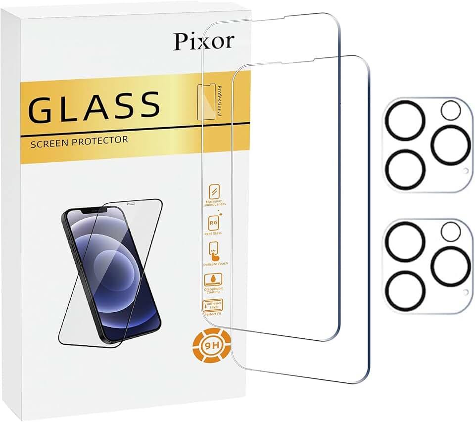 2 Pack Clear Screen and Camera Protectors for iPhone 16 Pro Max