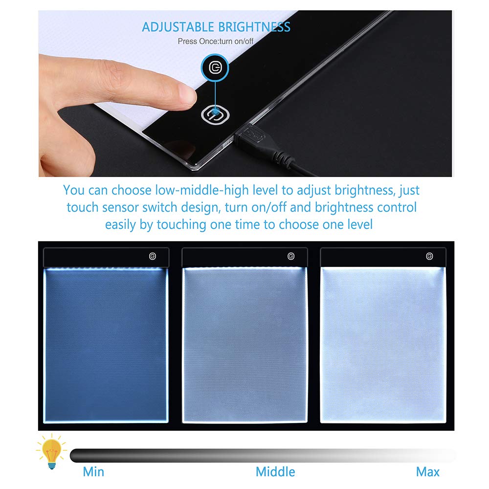 170 PCS A4 Diamond Painting Kit with LED Light Pad and Tools