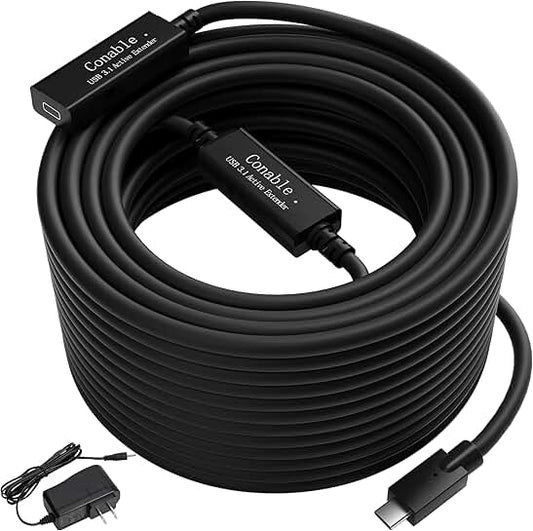 50FT USB C Extension Cable with Power Adapter