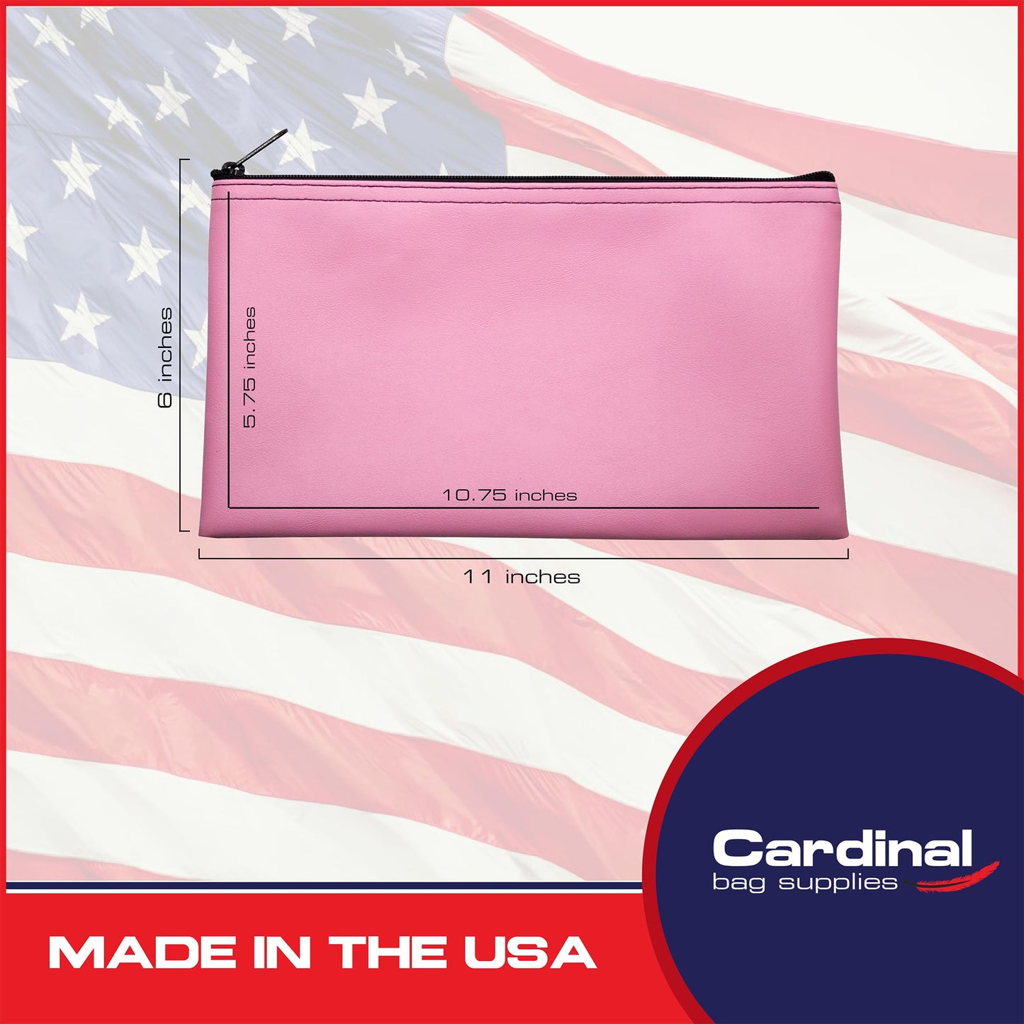 Multi-Purpose Reusable Zipper Bag, 11x6 Inch Pink