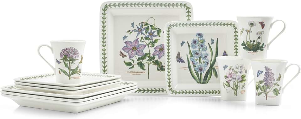 12-Piece Floral Porcelain Dinnerware Set
