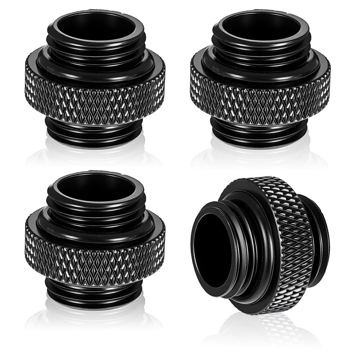 Set of four 5mm G1/4" male to male elbow fittings