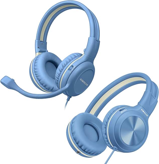 Kids Wired Headphones with Microphone for School and Gaming