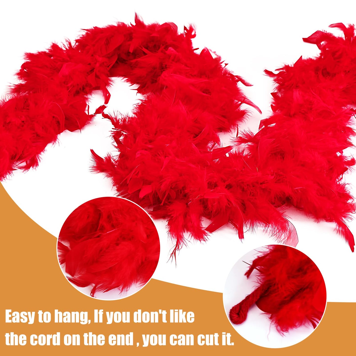 Feathered Turkey Boa 2 Yards Red