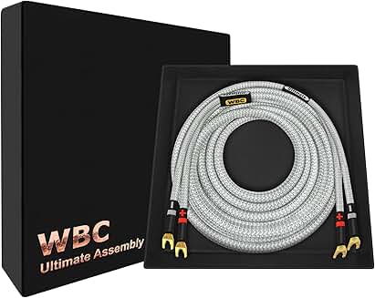 Premium 3-Foot 8 AWG OFC Speaker Cable with Spade Plugs