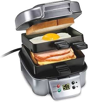 Customizable Hot Sandwich Maker with Non-Stick Surfaces