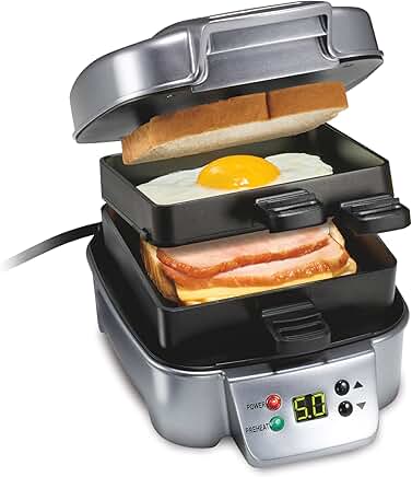 Customizable Hot Sandwich Maker with Non-Stick Surfaces