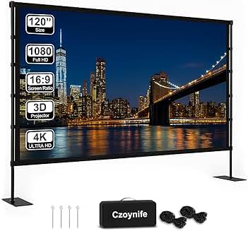 120-inch Portable Outdoor and Indoor Projector Screen