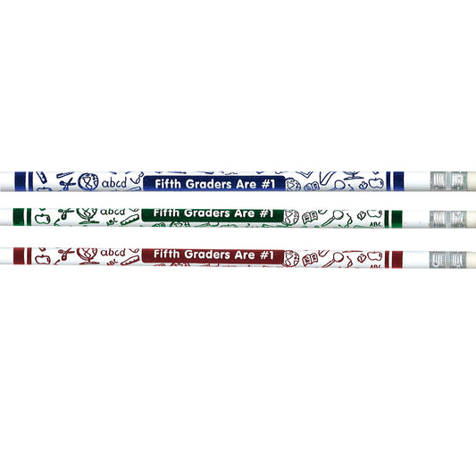 Set of 12 fifth-grade pencils, 7.5 inches long
