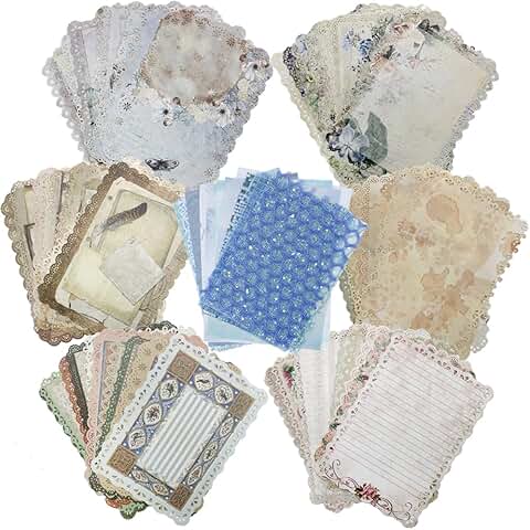 75 Sheets of Vintage Lace Edged Scrapbook Paper