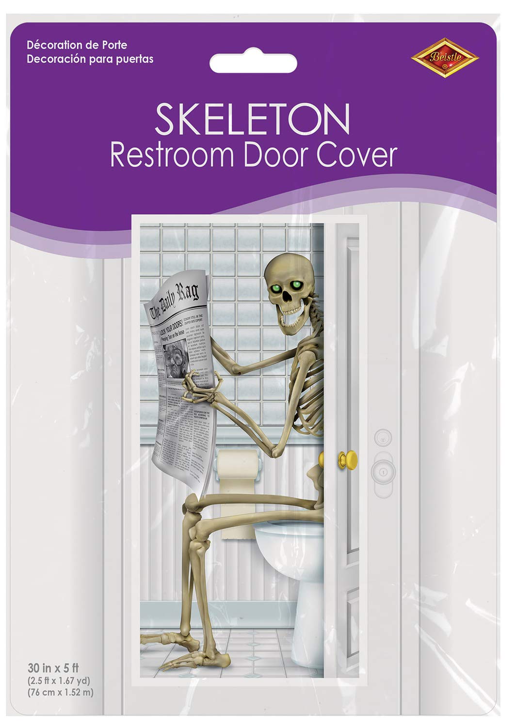 Skeleton Restroom Door Cover Party Accessory (1 count) (1/Pkg)