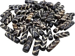 Brown Wavy Batik Hairpipe Beads, 25 Pieces