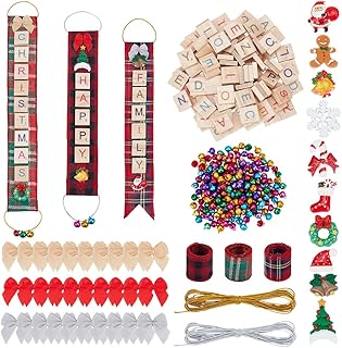 340-Piece Christmas Ornament Craft Kit with Mini Shapes and Ribbons
