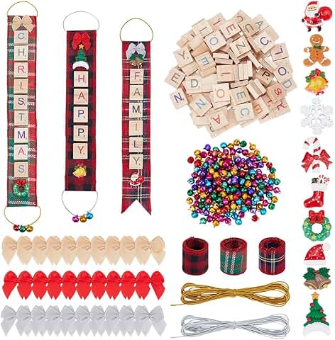 340-Piece Christmas Ornament Craft Kit with Mini Shapes and Ribbons