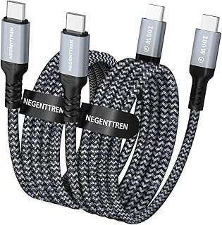6-Foot 100W USB C to USB C Charging Cables, 2-Pack