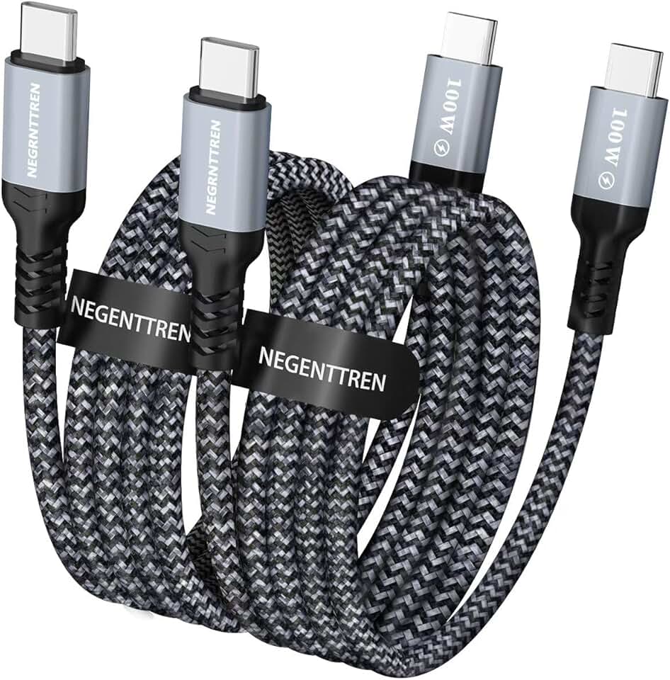 6-Foot 100W USB C to USB C Charging Cables, 2-Pack