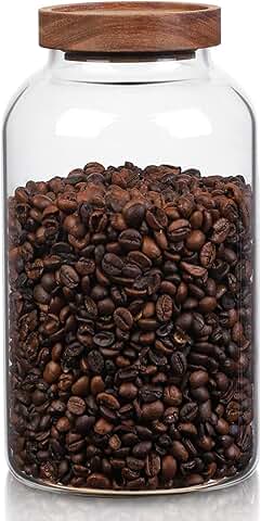 Two 95oz Clear Glass Jars with Airtight Lids