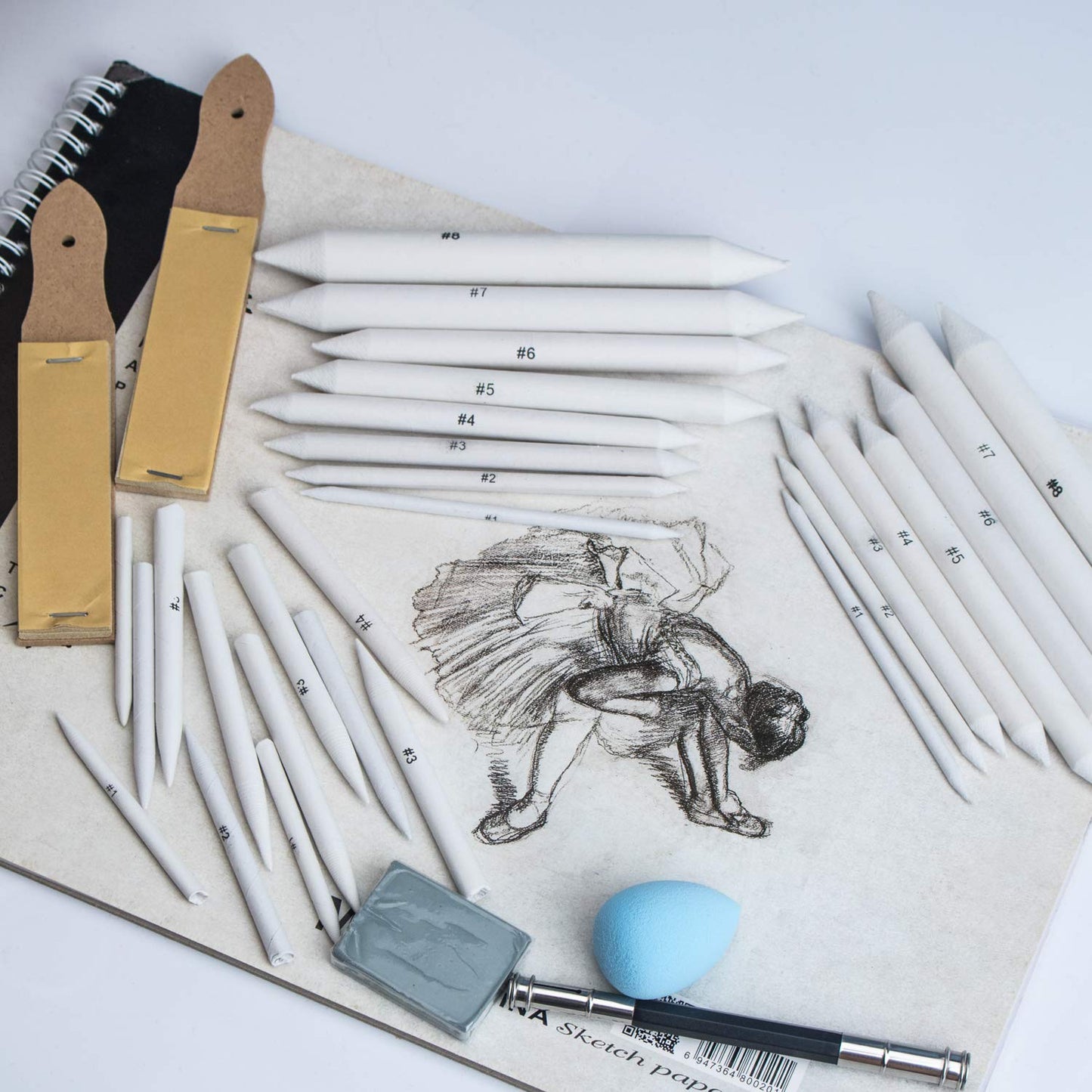 33 Pcs Art Blending Stumps Tortillions Set for Sketching