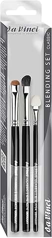 Three-piece da Vinci blending brush set with instructions