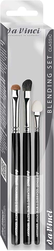 Three-piece da Vinci blending brush set with instructions