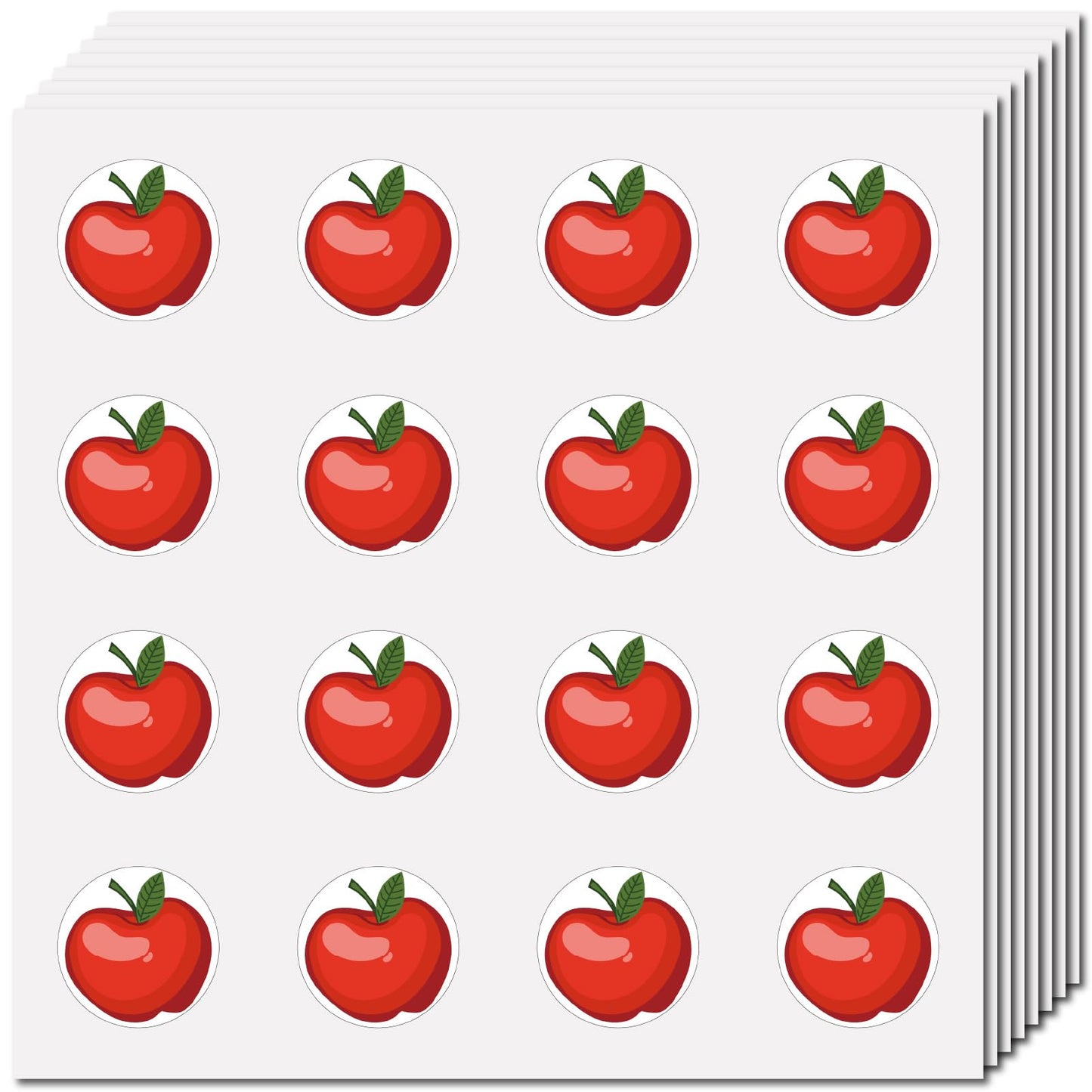 Red Apple Shape Waterproof Sticker for Crafts and Decor