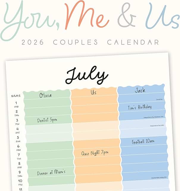 Monthly wall calendar with vivid images and notes area