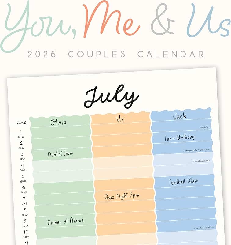 Monthly wall calendar with vivid images and notes area