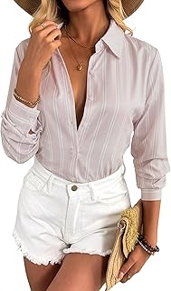 Women’s Long Sleeve Pattern Print Button-Down Blouse