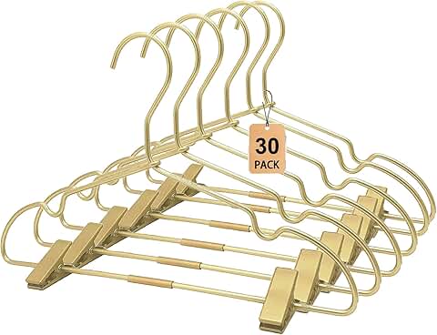 Gold Metal 12.6" Baby Clothes Hangers, 30 Pack