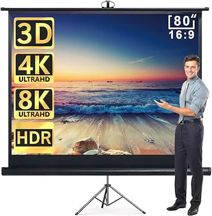 80-inch Portable Indoor/Outdoor Projector Screen