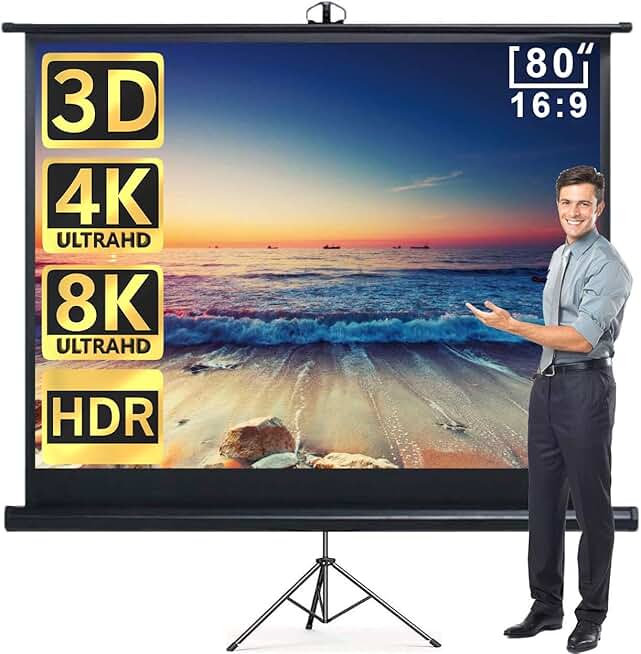 80-inch Portable Indoor/Outdoor Projector Screen