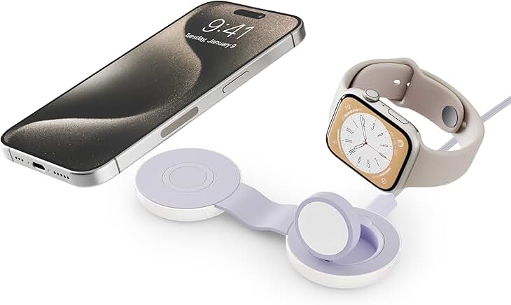 Compact 2-in-1 Foldable Wireless Travel Charger with MagSafe