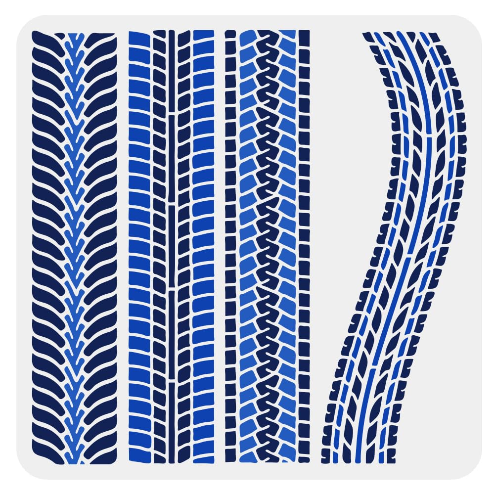 12x12 Inch Reusable Plastic Tire Track Templates for Wood and Decor