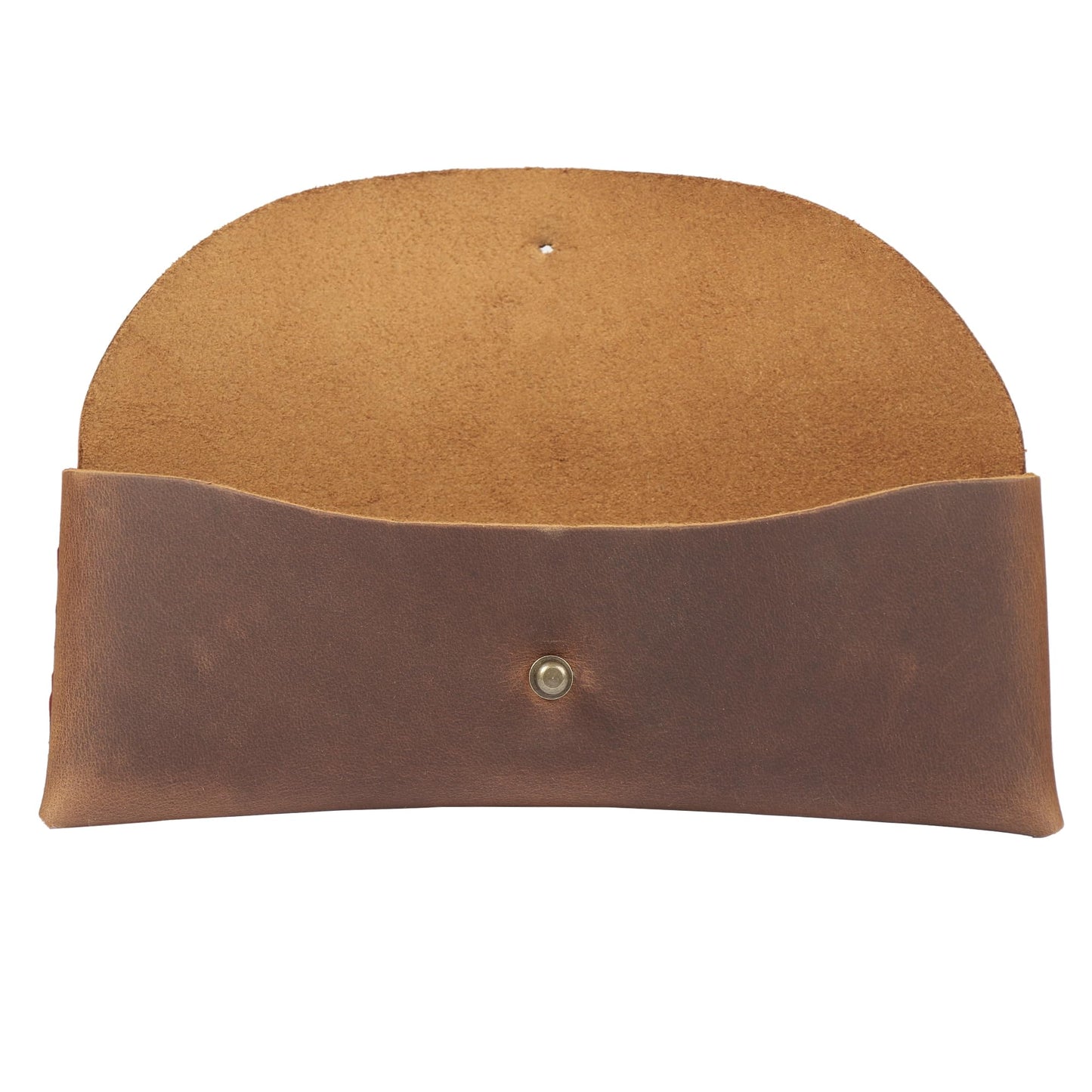 Leather Retro Pen and Pencil Case with Snap Fastener